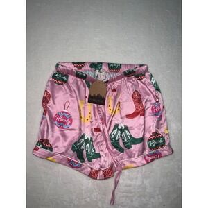 Main Strip Western Pajama Shorts Large Pink Howdy Christmas Cowboy Boot Ornament